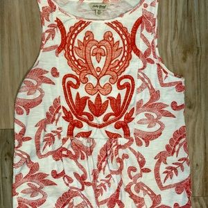 Lucky Brand Red/White Boho Sleeveless Top Size XS